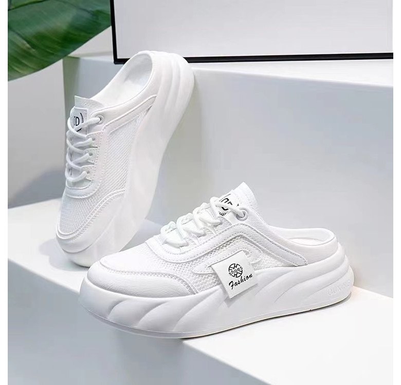 여성 볼넓은 통굽 여성뮬슬리퍼형샌들