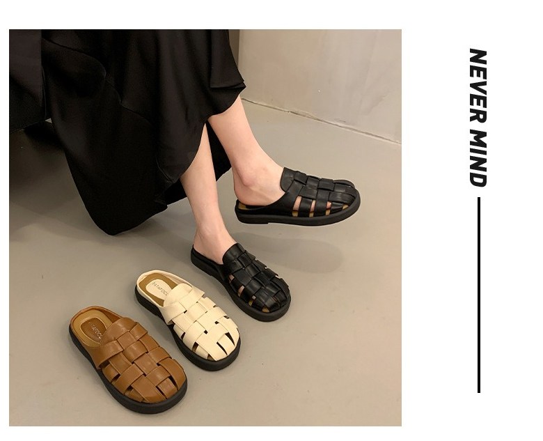 여성 발편한 사계절 여성뮬슬리퍼형샌들