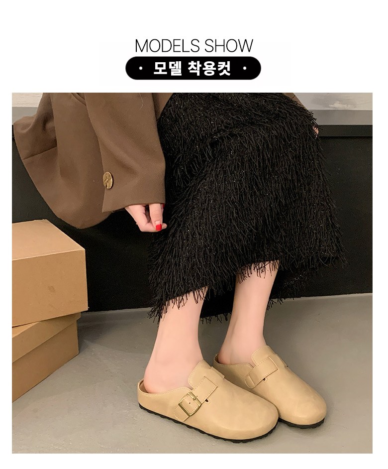 여성 발편한 뮬 여성뮬슬리퍼형샌들