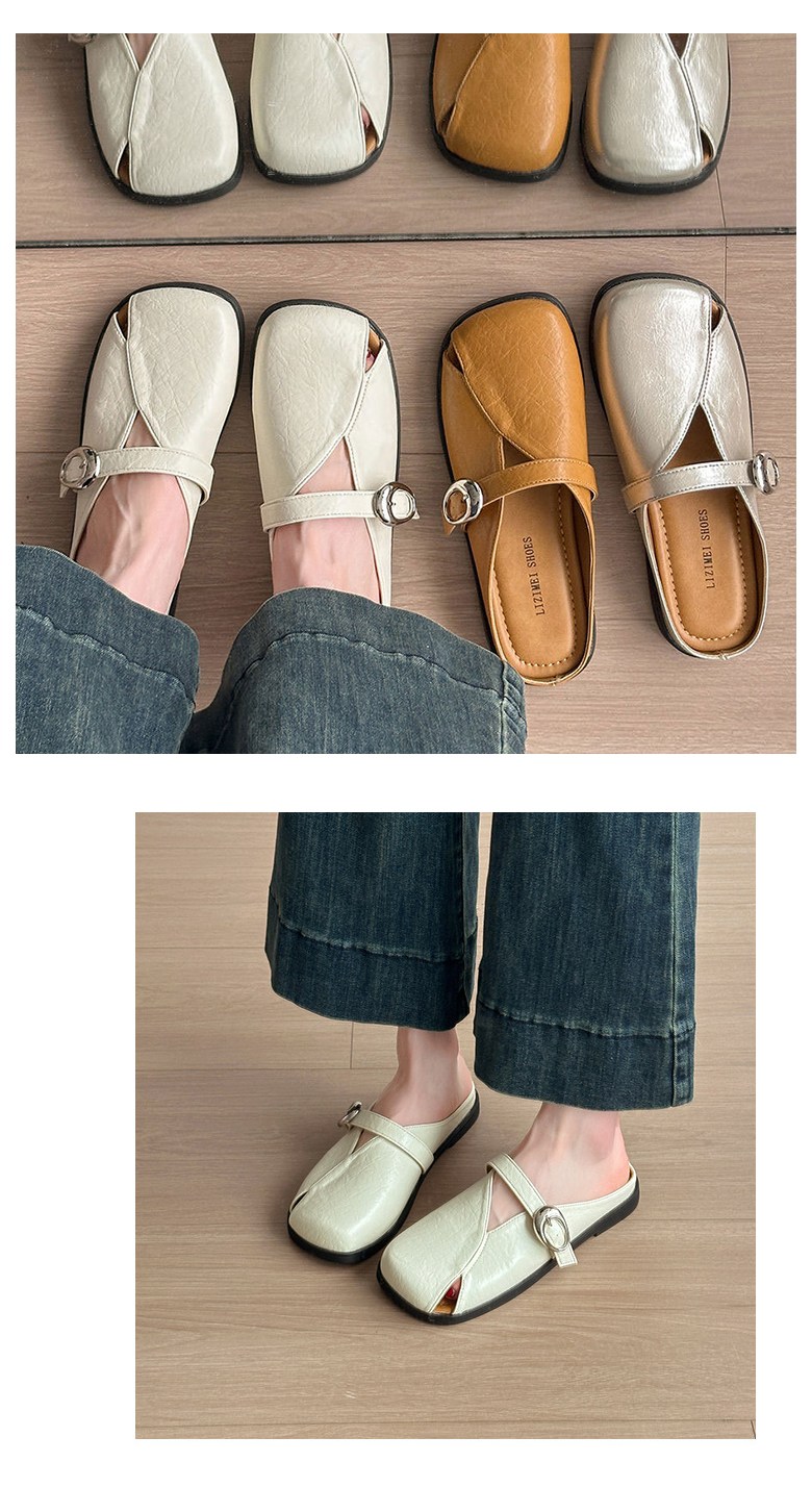여성 편한 스트랩 여성뮬슬리퍼형샌들