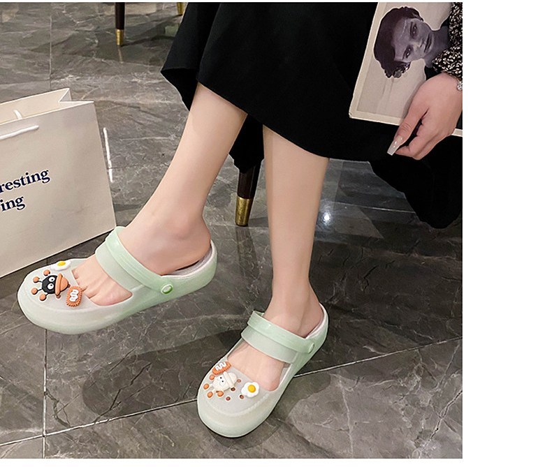여성 발편한 캐릭터 여성뮬슬리퍼형샌들