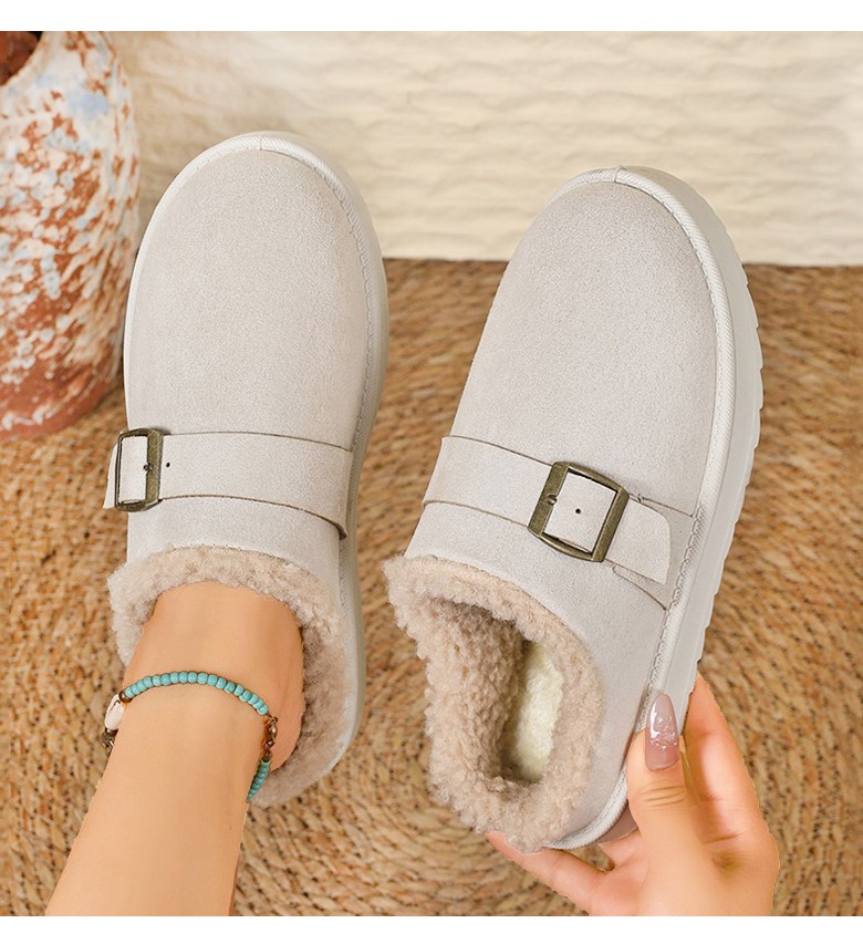 여성 빈티지 털 여성뮬슬리퍼형샌들