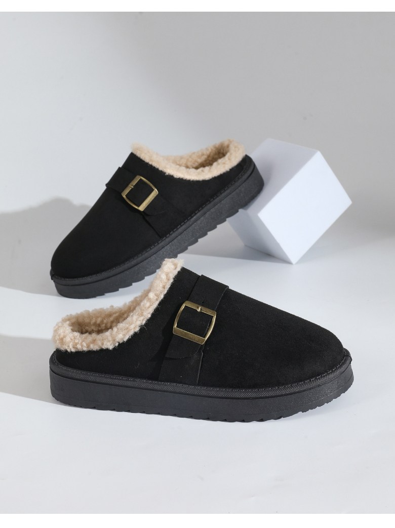 여성 빈티지 털 여성뮬슬리퍼형샌들