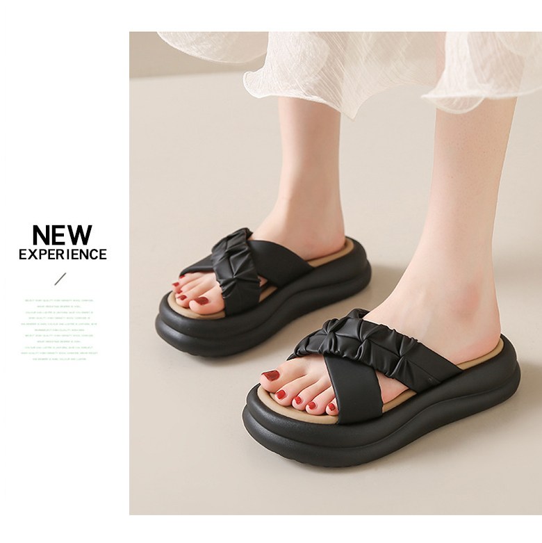 여성 빈티지 발편한 여성뮬슬리퍼형샌들