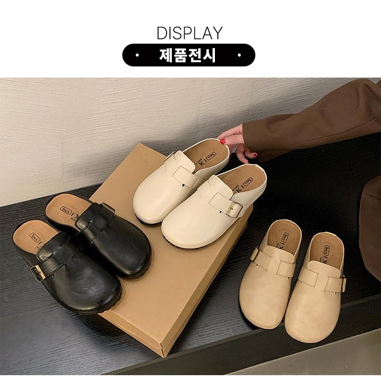 여성 발편한 뮬 여성뮬슬리퍼형샌들