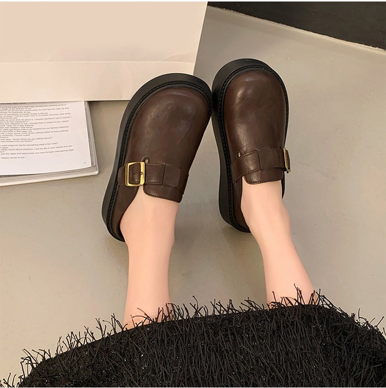 여성 발편한 통굽 여성뮬슬리퍼형샌들