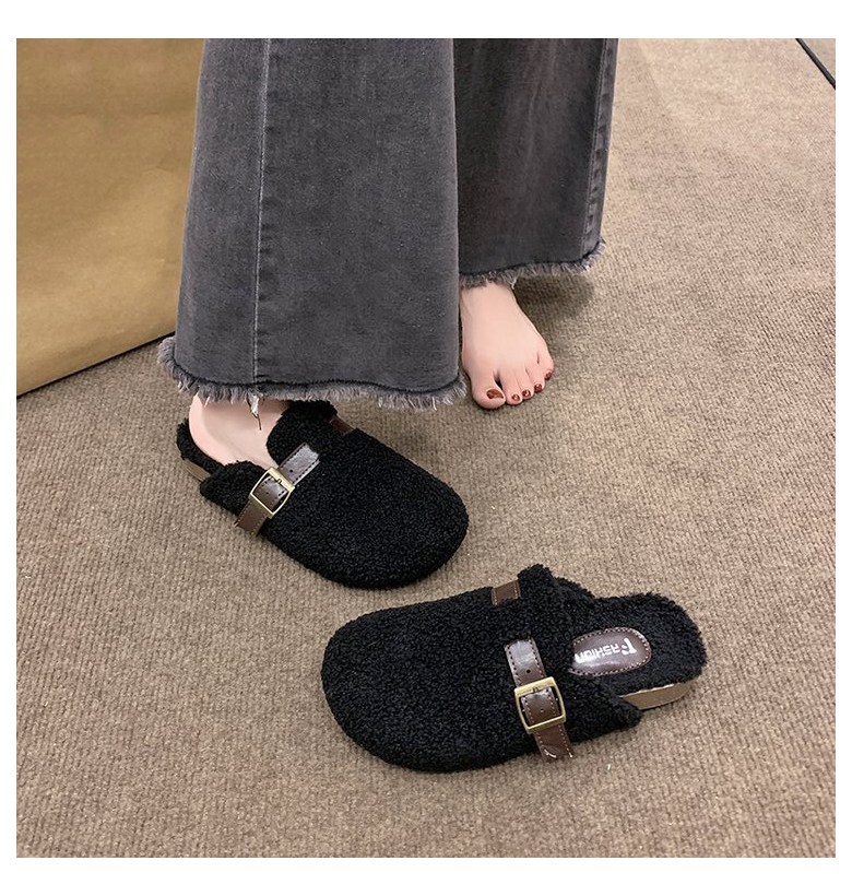 여성 따뜻한 뮬 여성뮬슬리퍼형샌들