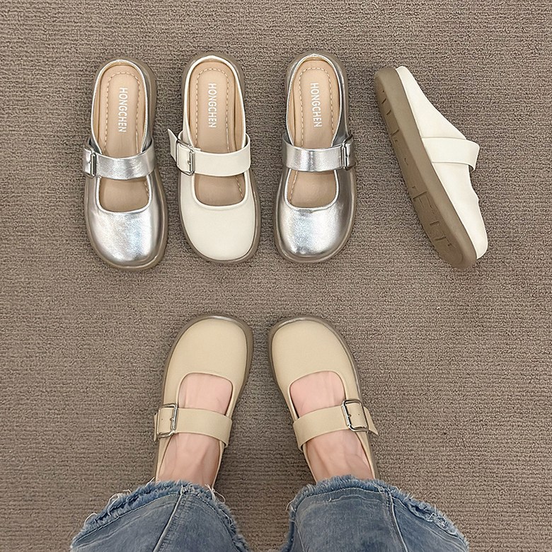 여성 심플한 뮬 여성뮬슬리퍼형샌들