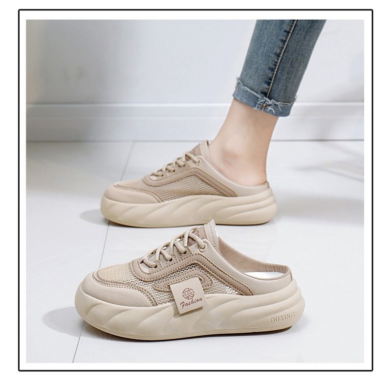 여성 볼넓은 통굽 여성뮬슬리퍼형샌들