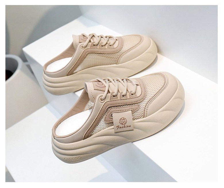 여성 볼넓은 통굽 여성뮬슬리퍼형샌들