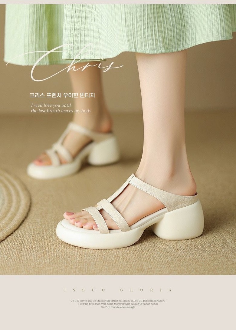 여성 여름 샌들 여성뮬슬리퍼형샌들