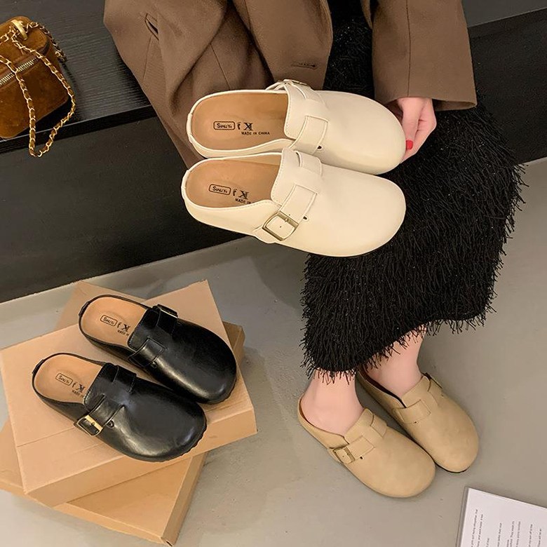 여성 발편한 뮬 여성뮬슬리퍼형샌들