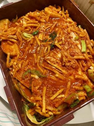 아삭한 도미솔 포기김치 5kg 사용감 참고 사진, 김치 포장 상태