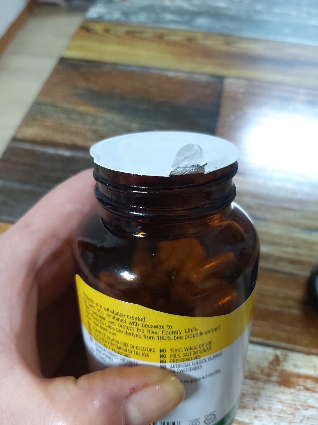 Country Life 비 프로폴리스 캡 500 mg 베지테리안 캡슐 100정, 1개 이미지 4