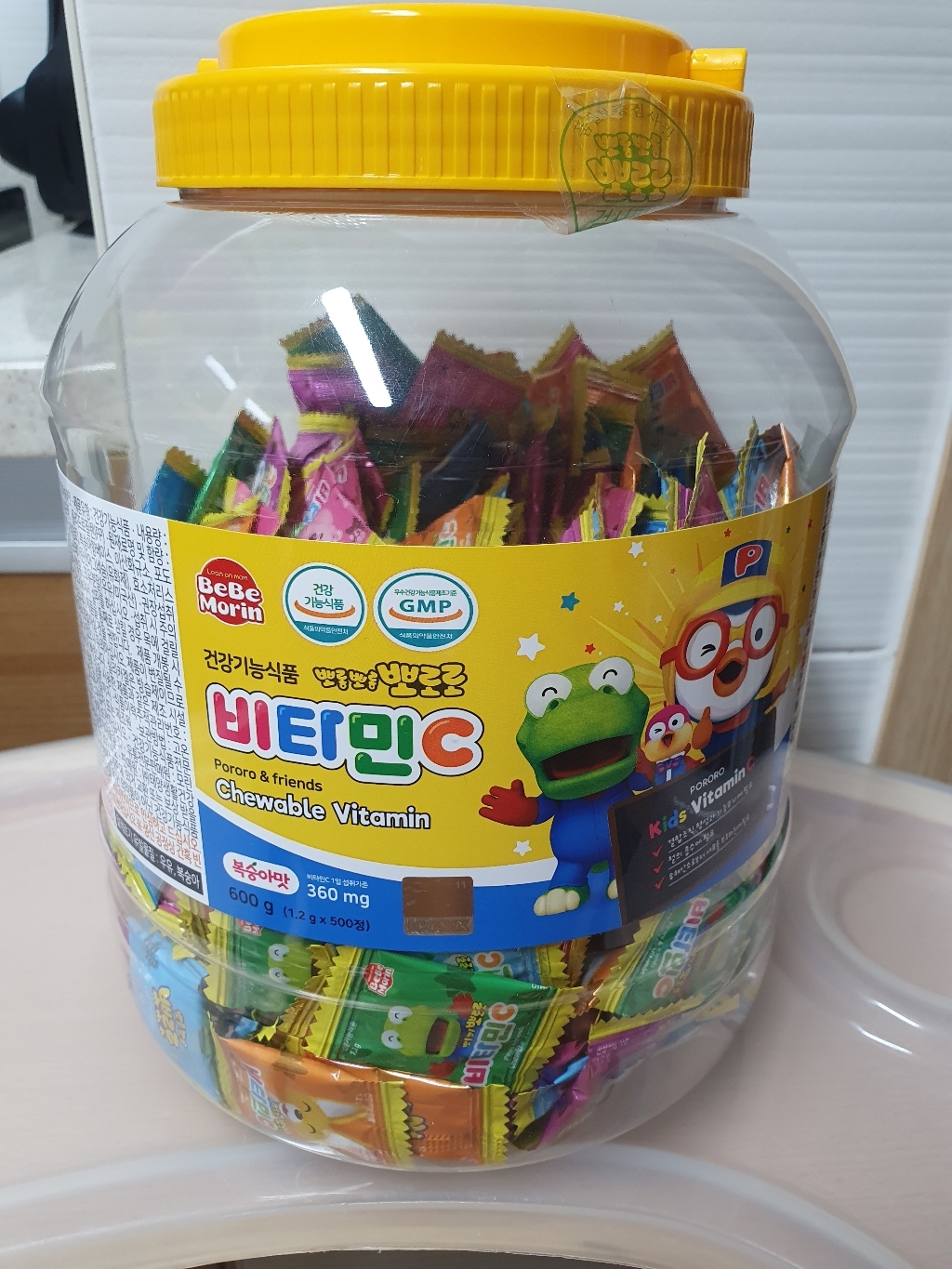 베베모린 뽀로로 비타민 C 복숭아맛 500정, 1개 실사용 후기 | 효과 있을까? - 상품 이미지 2