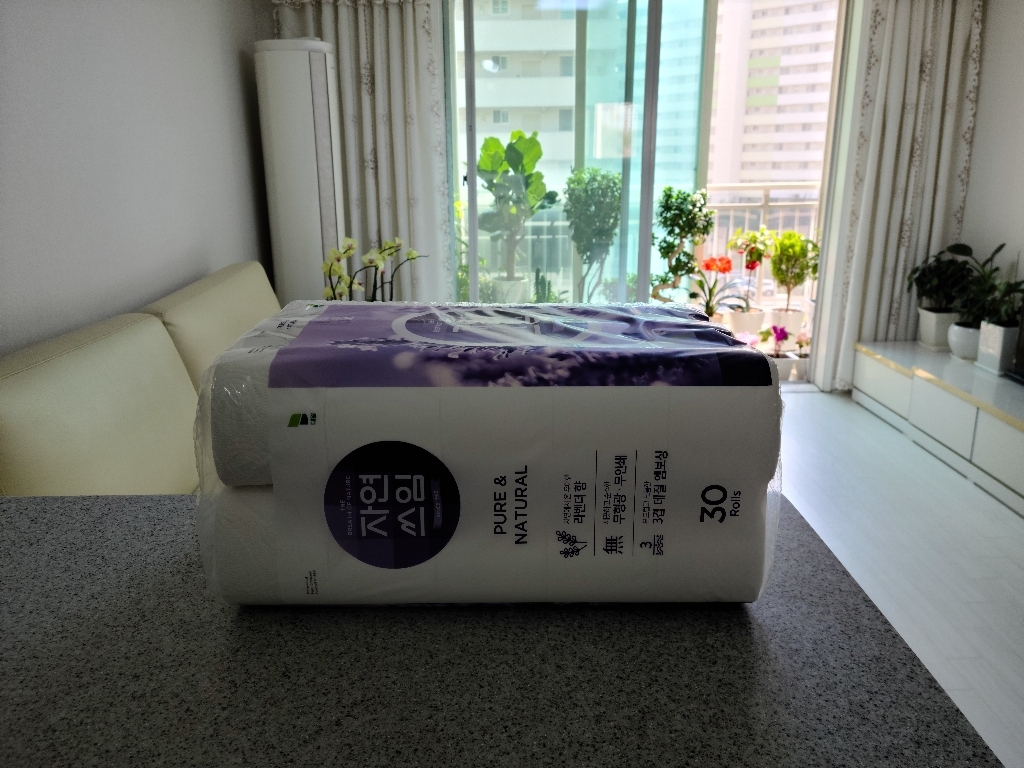 더 도톰한 자연쓰임 무형광 라벤더 화장지 30개입, 3개 이미지 2