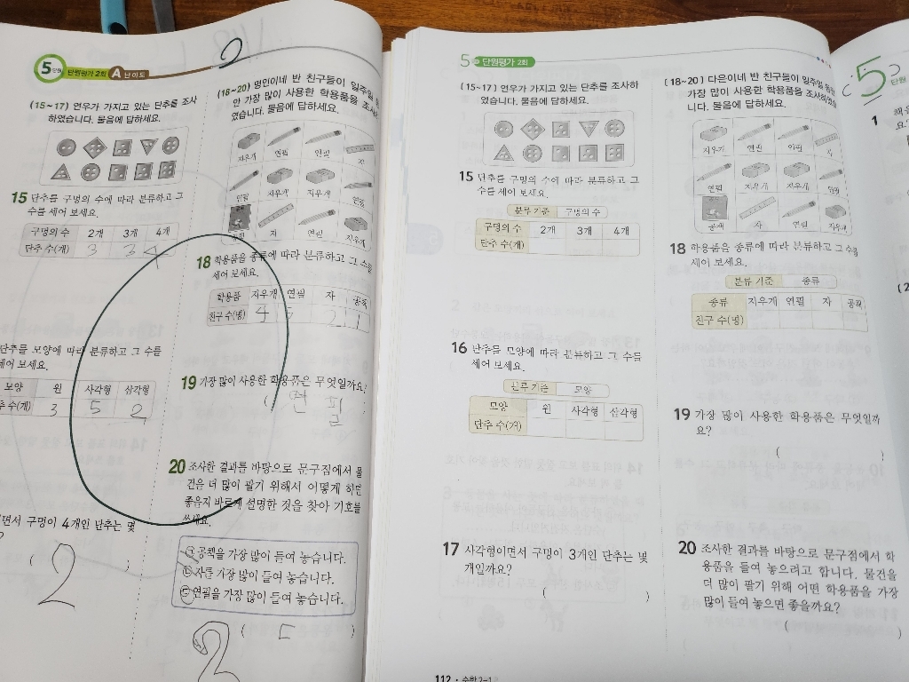 수학 단원평가 2-1 이미지 2