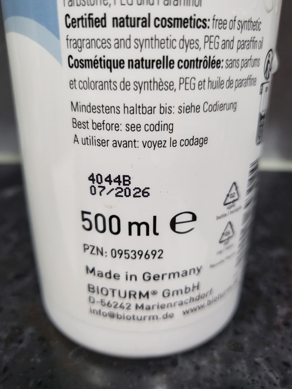 비오텀 클렌징밀크 500ml 대용량 / Bioturm 솔직 후기 | 피부 타입별 분석 - 상품 이미지 3