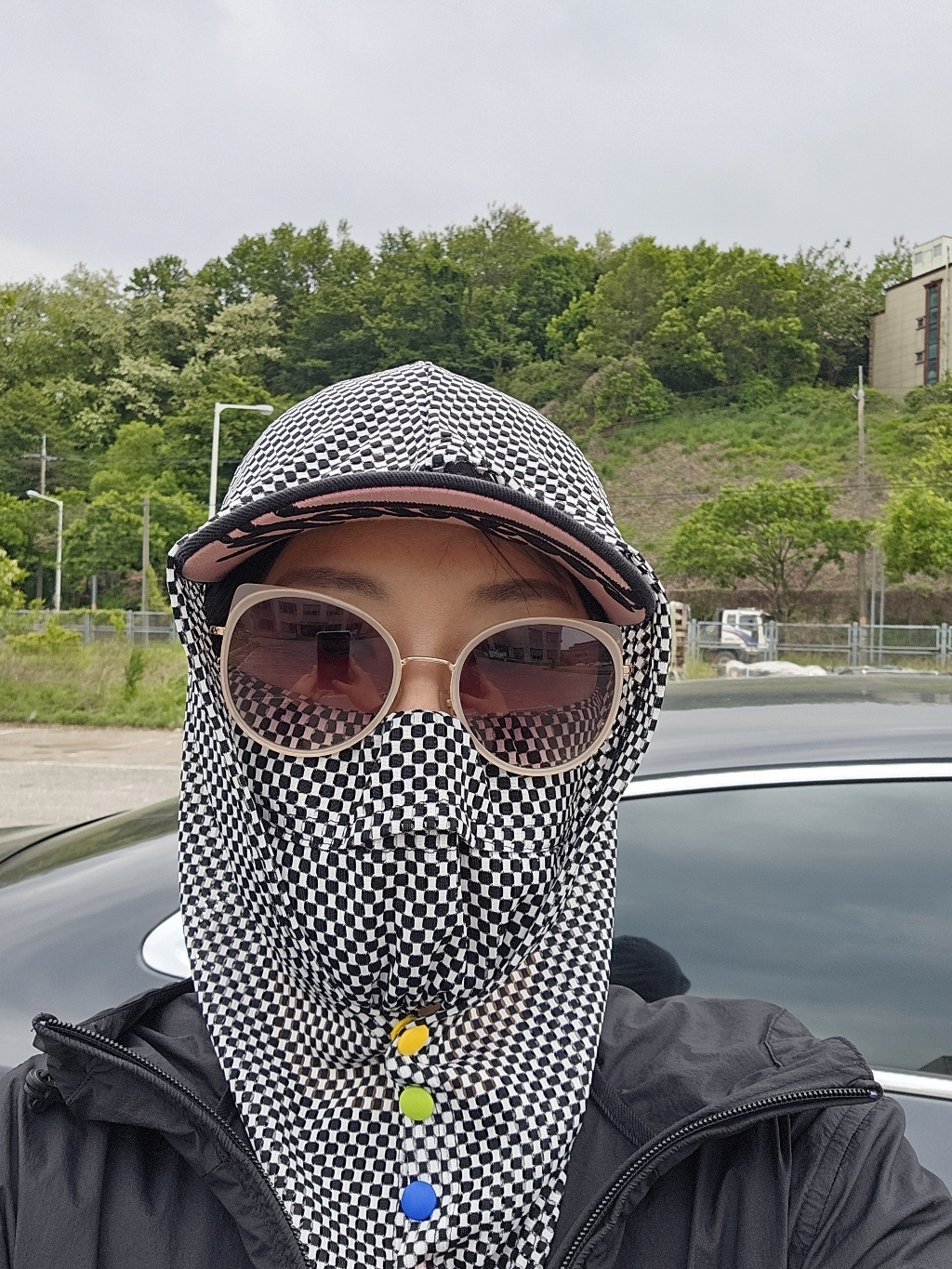 아리체 통풍 메쉬 후드 뒷목가리개+쿨 메쉬 마스크 이미지 4