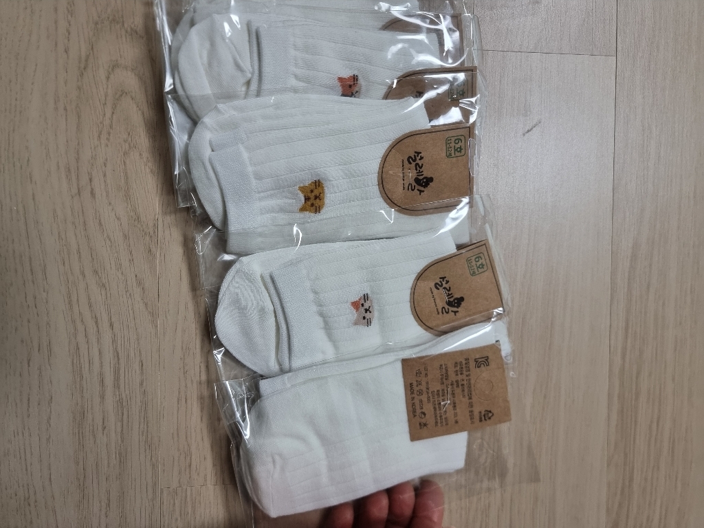 아동용 퐁키냥이 양말 5족 세트 이미지