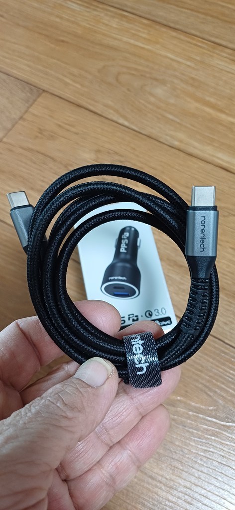 로랜텍 PPS 63W 2포트 초고속 시거잭 차량용 충전기 + 60W C to C 고속 충전 케이블 1.2m 세트 이미지 4