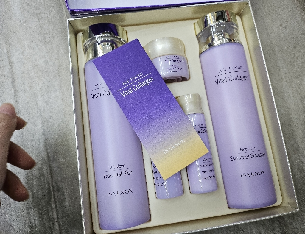 이자녹스 에이지 포커스 바이탈 콜라겐 스킨 100ml + 에멀전 100ml + 세럼 20ml + 크림 20ml 세트 이미지 3