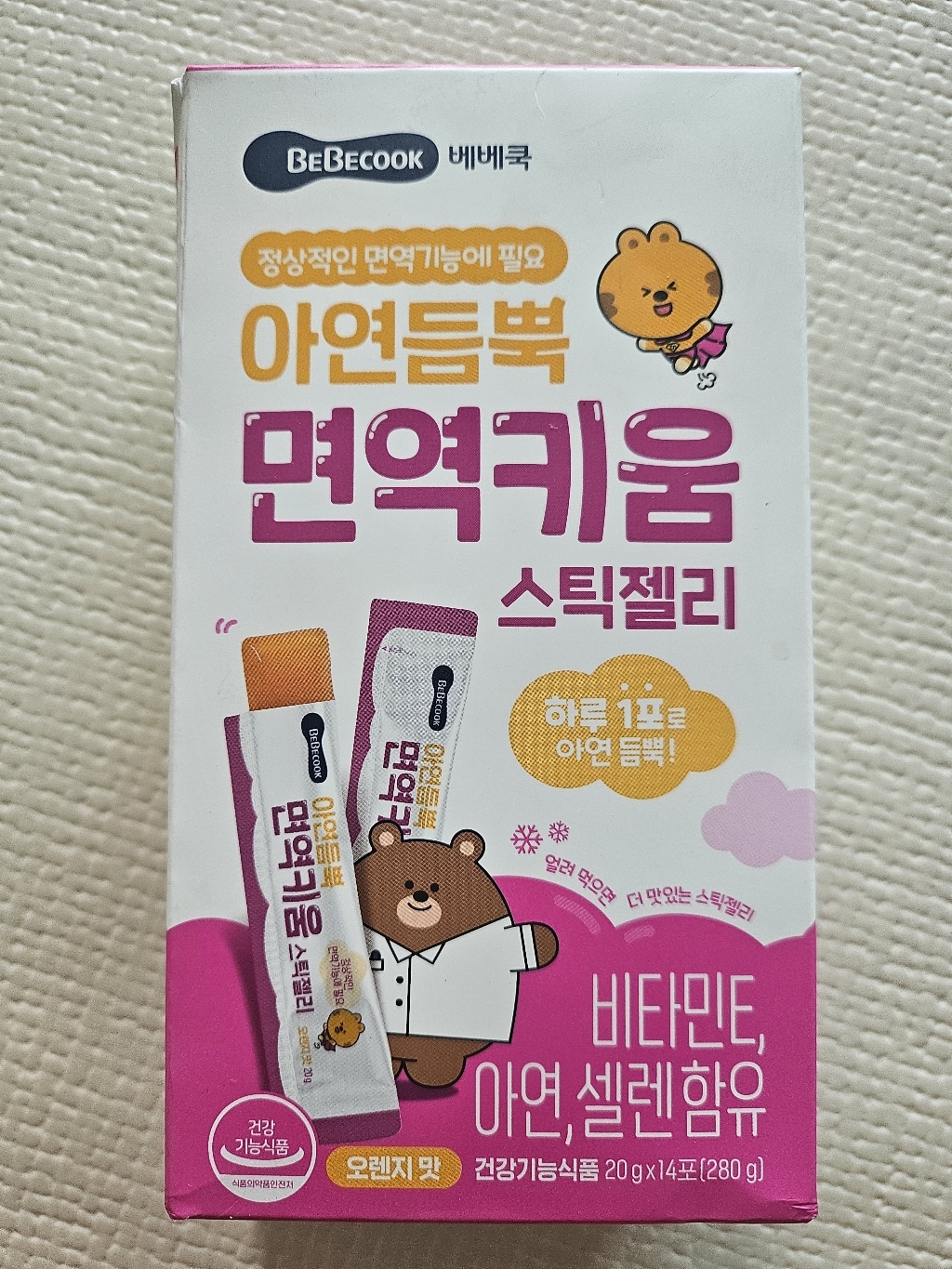 베베쿡 아연듬뿍 면역키움 스틱젤리 14p 280g, 2개 이미지 3