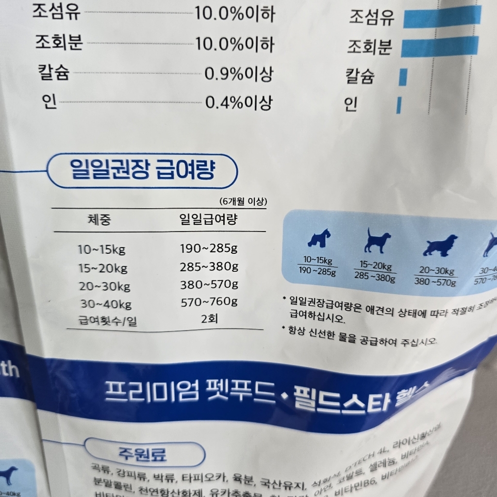 필드스타 헬스10kg 비만견전용 다이어트사료 강아지사료 이미지 4