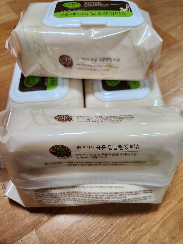 과일나라 세안이야기 곡물 딥 클렌징티슈 100매, 3개 솔직 후기 | 피부 타입별 분석 - 상품 이미지 2