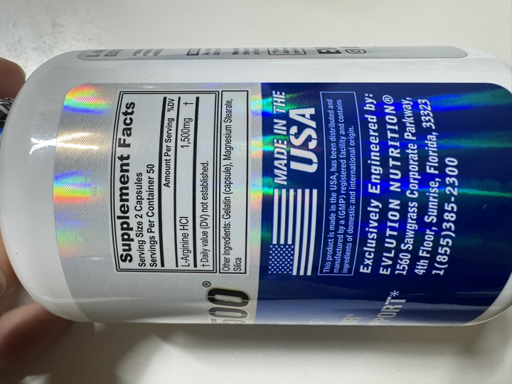 EVLUTIONNUTRITION L-아르기닌 1500mg 캡슐 100정,... 맛있게 먹은 솔직 후기 - 상품 이미지 4