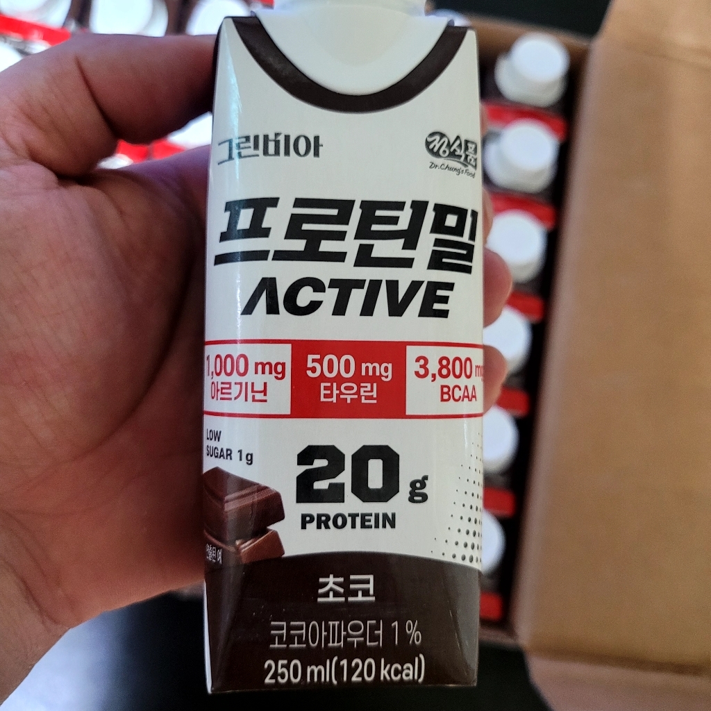 정식품 그린비아 프로틴밀 액티브 초코맛 프로틴음료 고단백질영양설계 아르기닌 저당설계 250ml, 18개 이미지 3