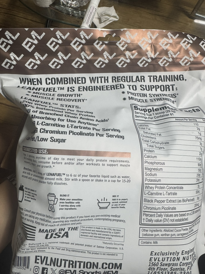 EVLUTIONNUTRITION 린 퓨얼 웨이 프로틴 초콜릿 운동러 솔직 후기 | 실사용 리뷰 - 상품 이미지 4