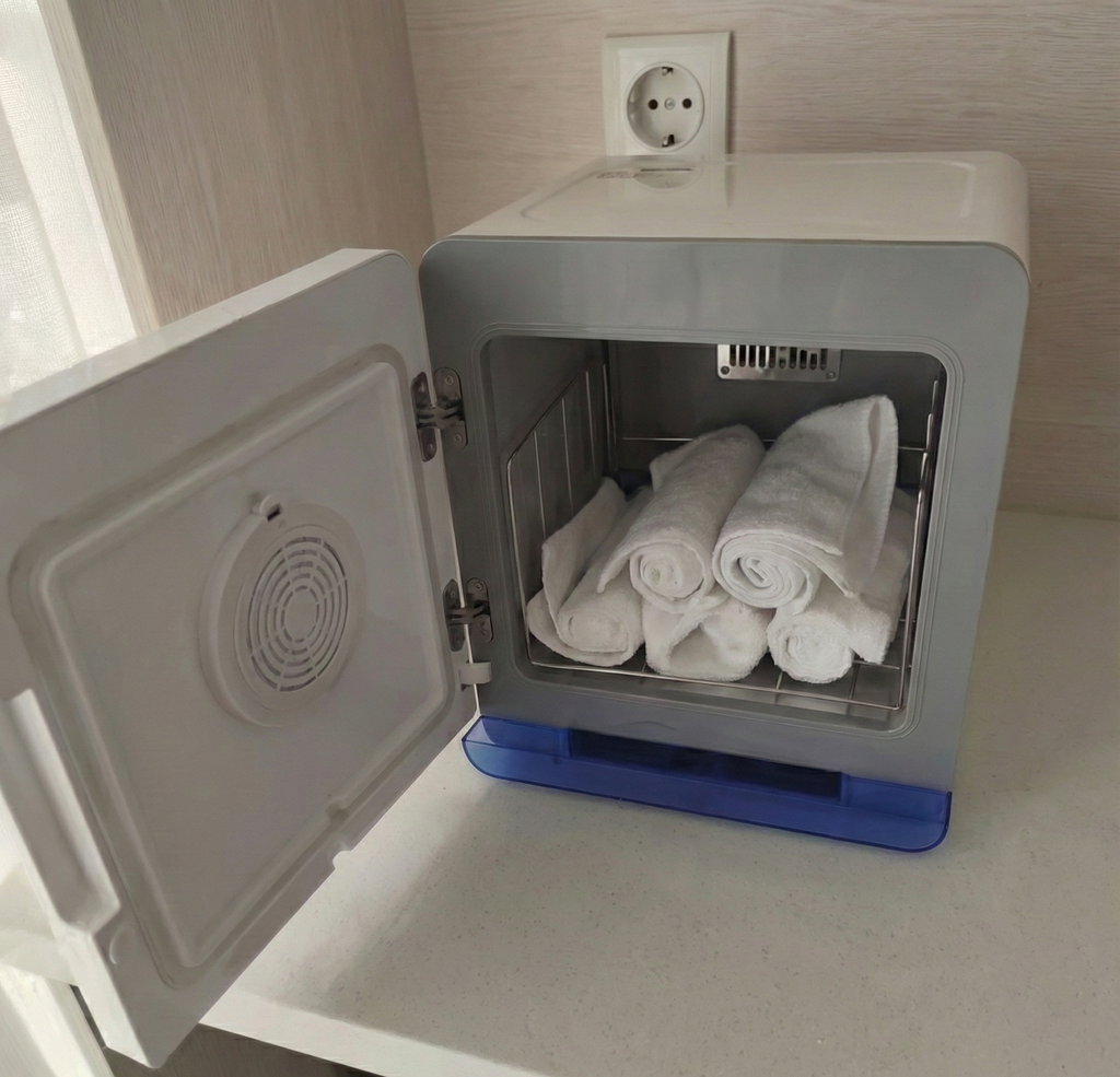 퓨어드라이 온도조절 타올 전기 온장고 UV 살균소독기 미니 찜질 업소용 가정용 이미지 3