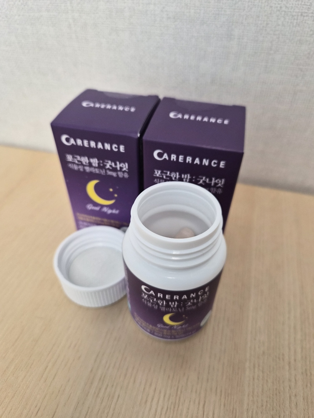 케어란스 포근한 밤 굿나잇 식물성 멜라토닌 5mg 함유 30정, 1개 실사용 후기 | 효과 있을까? - 상품 이미지 2