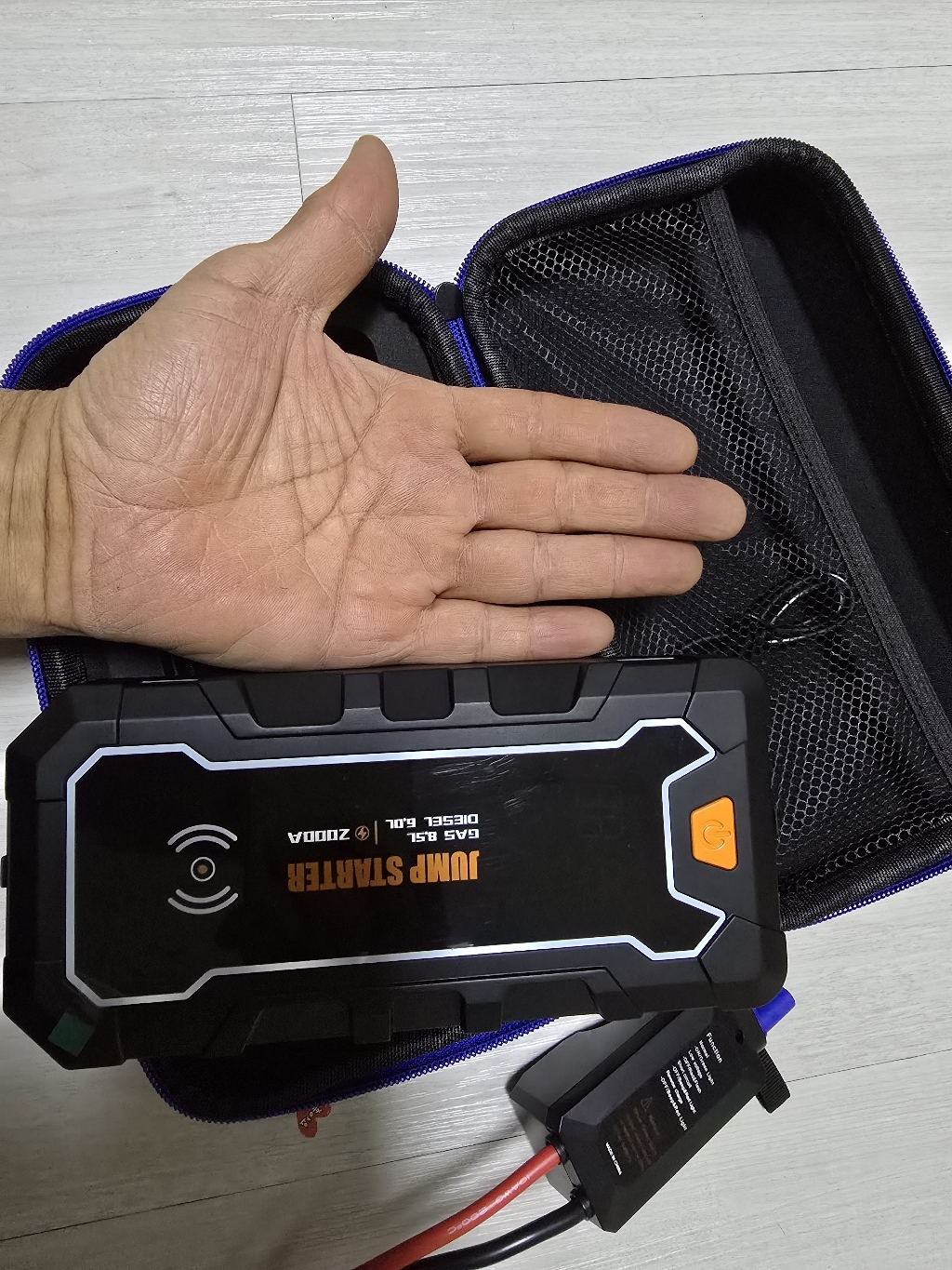 풀라로스 보조배터리 긴급시동 점프스타터+스마트 점프 케이블+ 파우치백 22200mAh 이미지 4