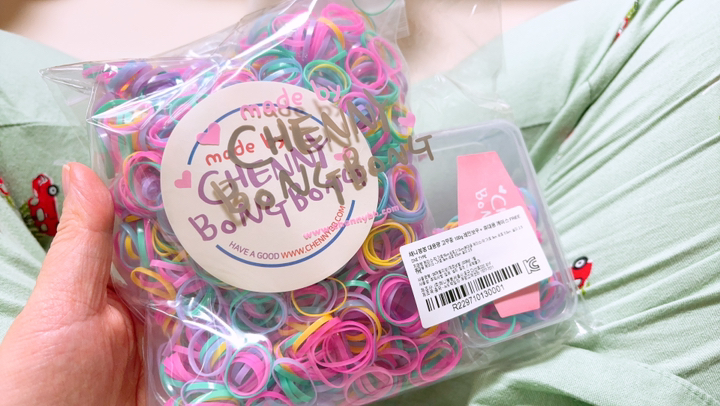채니봉봉 여아용 대용량 고무줄 100g + 휴대용 케이스 이미지