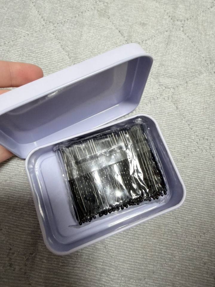 팡스몰 물결 틴케이스 실핀 200P 헤어핀 머리핀 이미지
