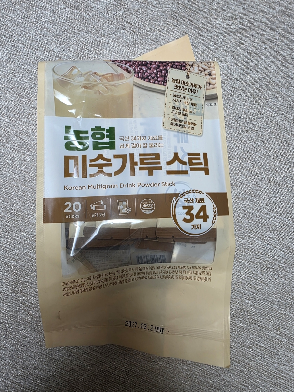 농협식품 미숫가루 스틱 20p 600g, 1개 솔직 후기 | 실사용자 리뷰 분석 썸네일