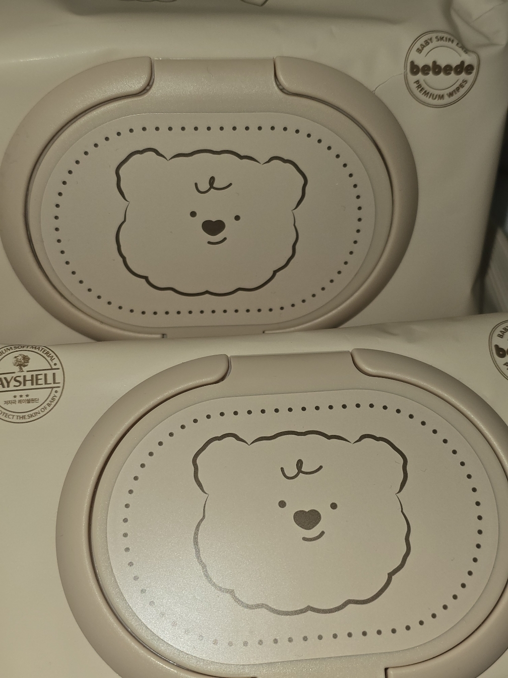베베드 물티슈 아기곰 캡형 대용량 엠보싱 저자극 아기물티슈 100매 20팩 이미지 3