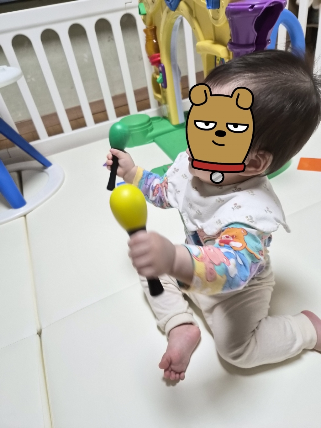 BGM 마라카스 악기 5개 (파랑1개 빨강1개 초록1개 노랑1개 분홍1개) 이미지 3