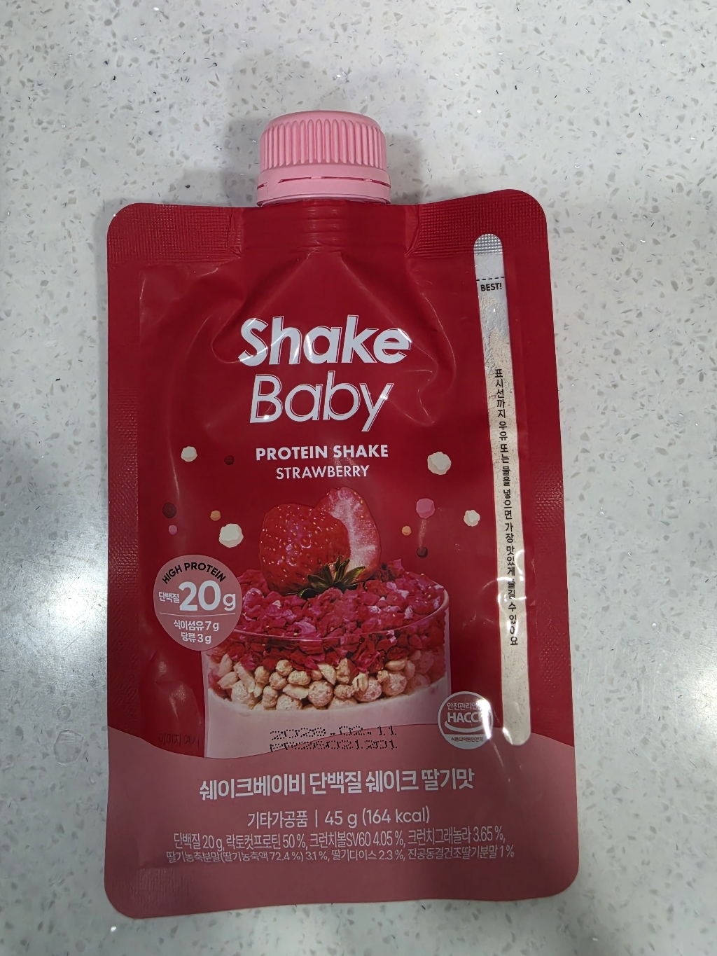 쉐이크베이비 단백질 쉐이크 딸기맛 파우치 45g, 7개 솔직 후기 | 실사용자 리뷰 분석 - 상품 이미지 1