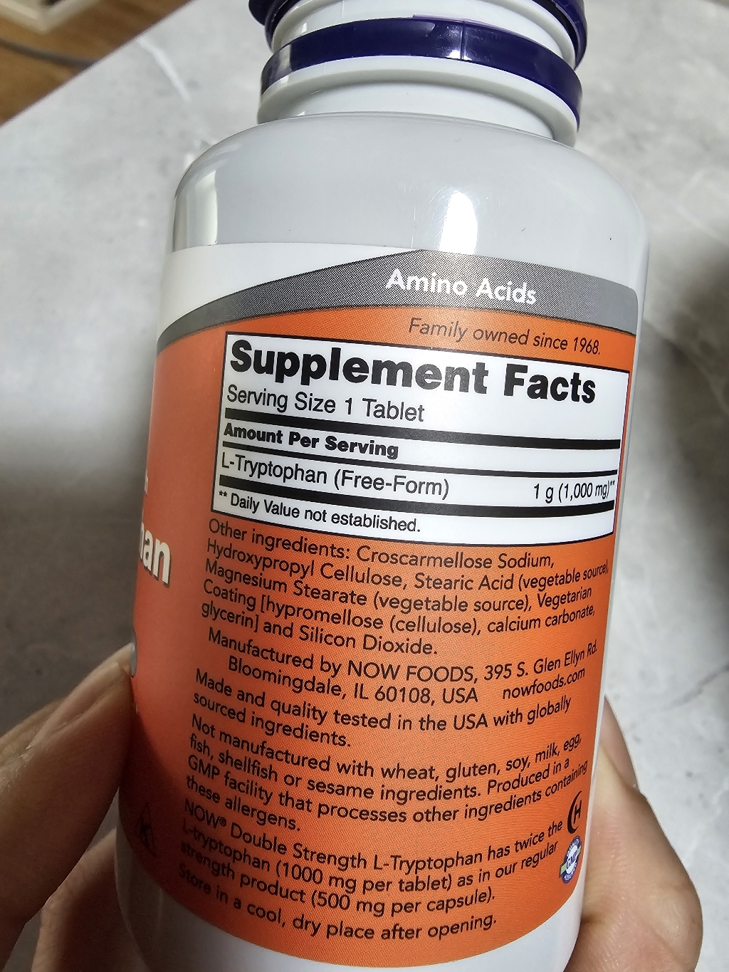 나우푸드 L-트립토판 1000mg 타블렛 맛있게 먹은 솔직 후기 - 상품 이미지 4