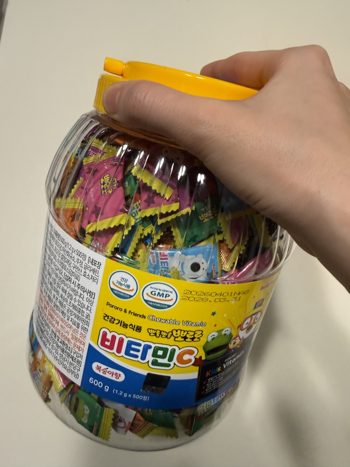 뽀로로 비타민 C 복숭아맛 500정, 3개 솔직 후기 | 실사용자 리뷰 분석 - 상품 이미지 4