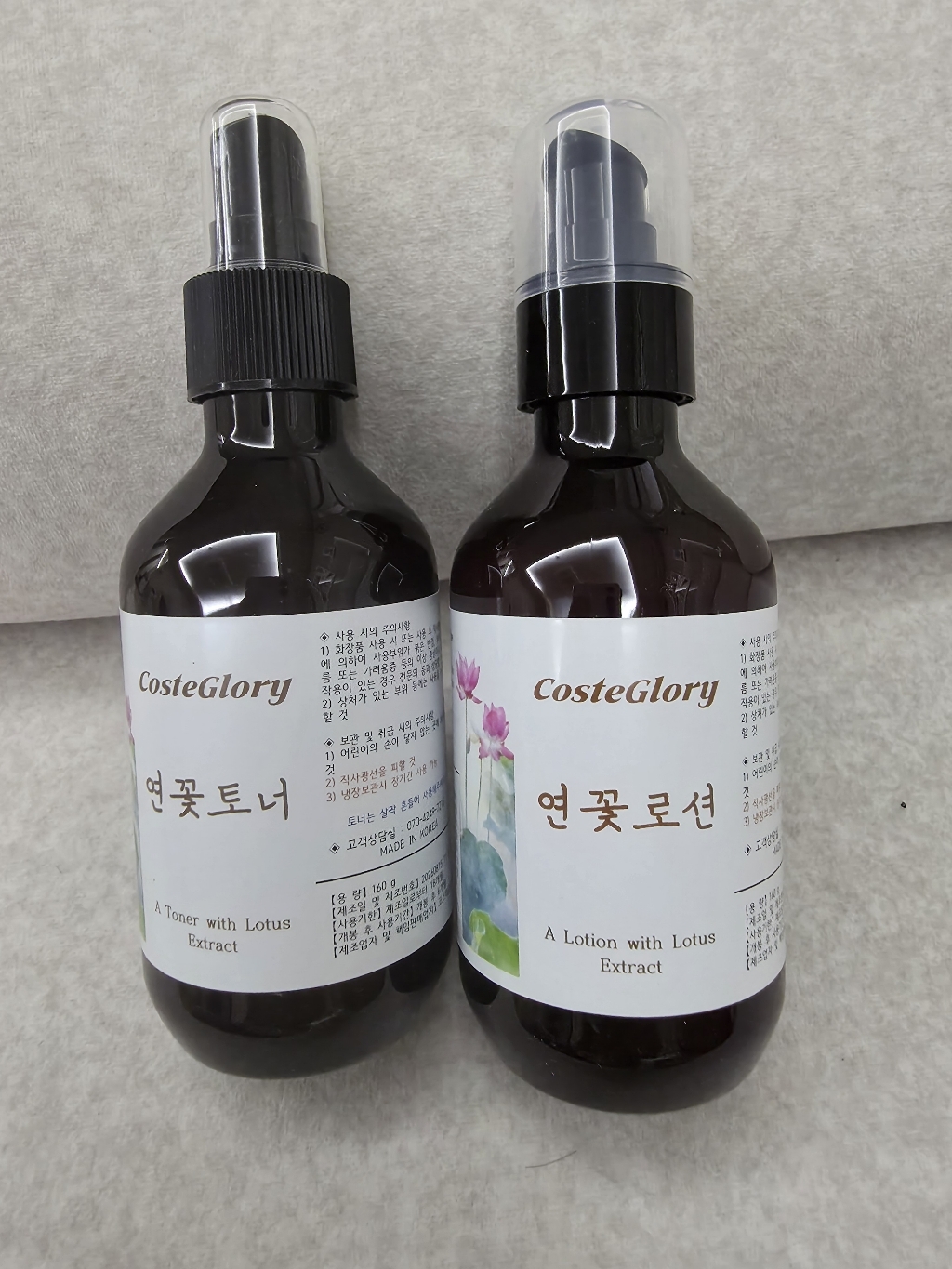 코스테글로리 리얼 핸드메이드 연꽃 토너 160g + 로션 160g + 50g 토너 + 7g 샘플 5개 청소년 중학생 초등 여드름 지성 피부 트러블 진정 화장품 이미지 3