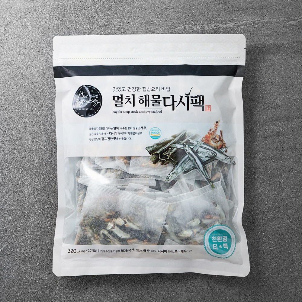 해통령 멸치 해물 다시팩, 16g, 20개입, 1개 — 쿠팡 골드박스 특가 11,900원