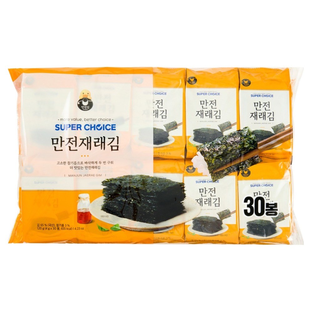 만전김 슈퍼초이스 만전재래김, 4g, 30개 — 쿠팡 골드박스 특가 9,900원