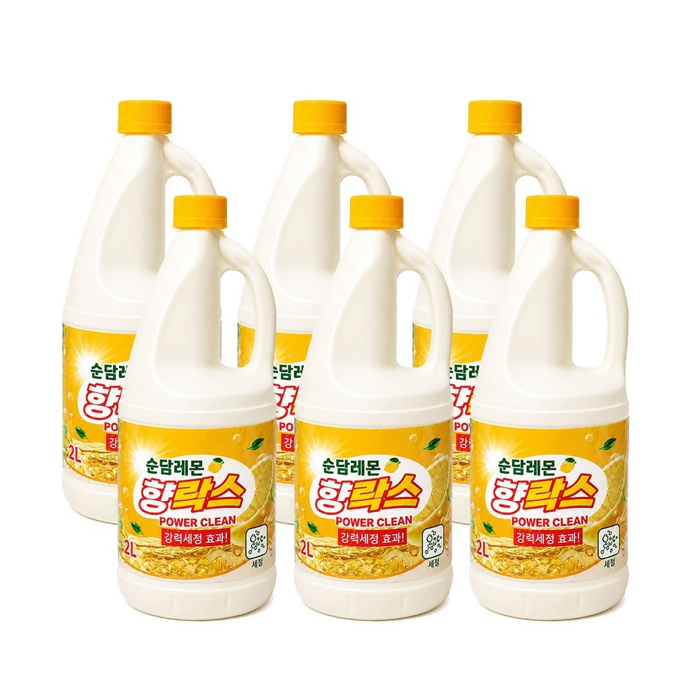 순담 레몬 향락스 표백/ 세제/ 세정제/ 레몬향, 6개, 2L — 쿠팡 골드박스 특가 9,260원