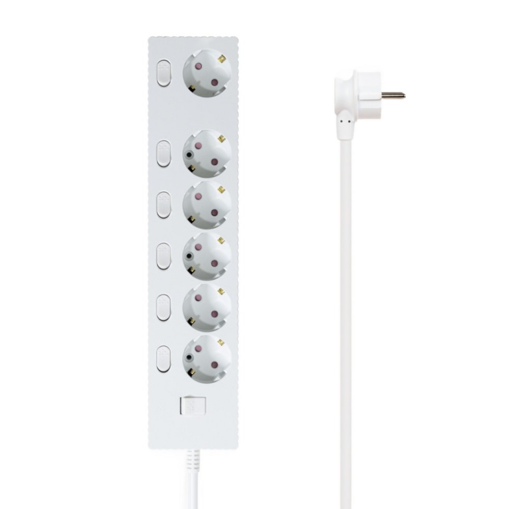 파워존 자동소화 4000W 고용량 웨이브 개별스위치 과부하차단 6구 멀티탭 50cm 1.5m 3m 5m 7m, 자동소화 개별스위치 6구 7m 화이트, 1개 — 쿠팡 골드박스 특가 52,800원