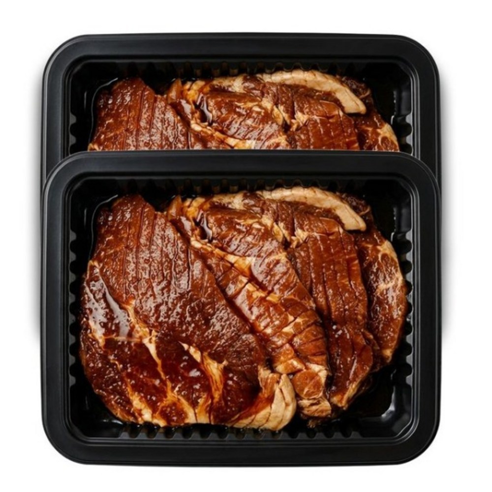 하나농수산연합 제주 흑돼지왕구이 칼집 양념 갈비, 2개, 1.2kg — 쿠팡 골드박스 특가 29,800원