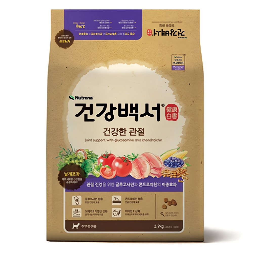 뉴트리나건강백서 전연령 강아지 기능성 사료, 뼈/관절강화, 3.9kg, 1개 — 쿠팡 골드박스 특가 34,710원